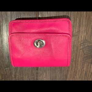 Coach hot pink leather mini cross body bag
